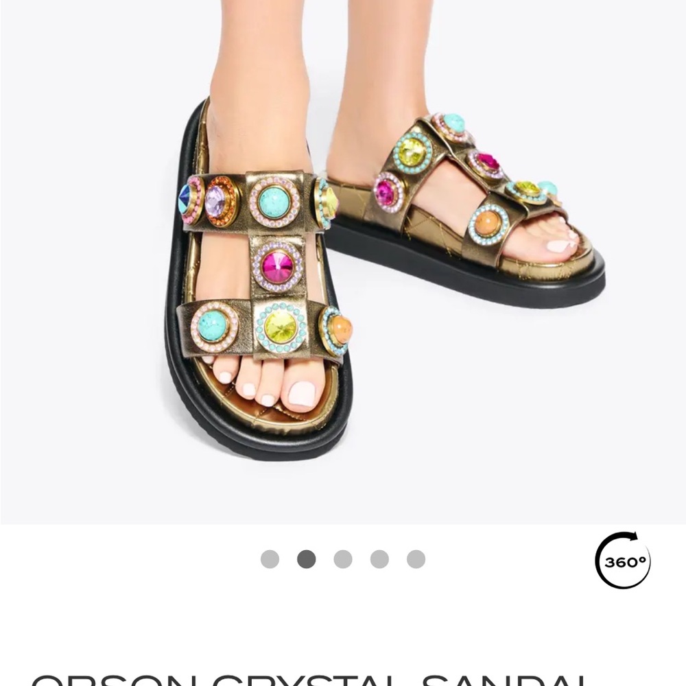 Kurt Geiger Gold Orson Crystal Sandals